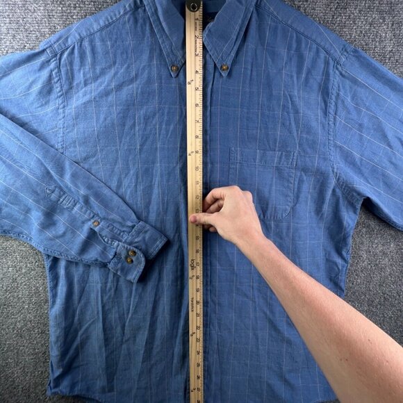 Brooks Brothers Soft Button Up Shirt Long Sleeve Blue Check Large Lightweight - Picture 3 of 11
